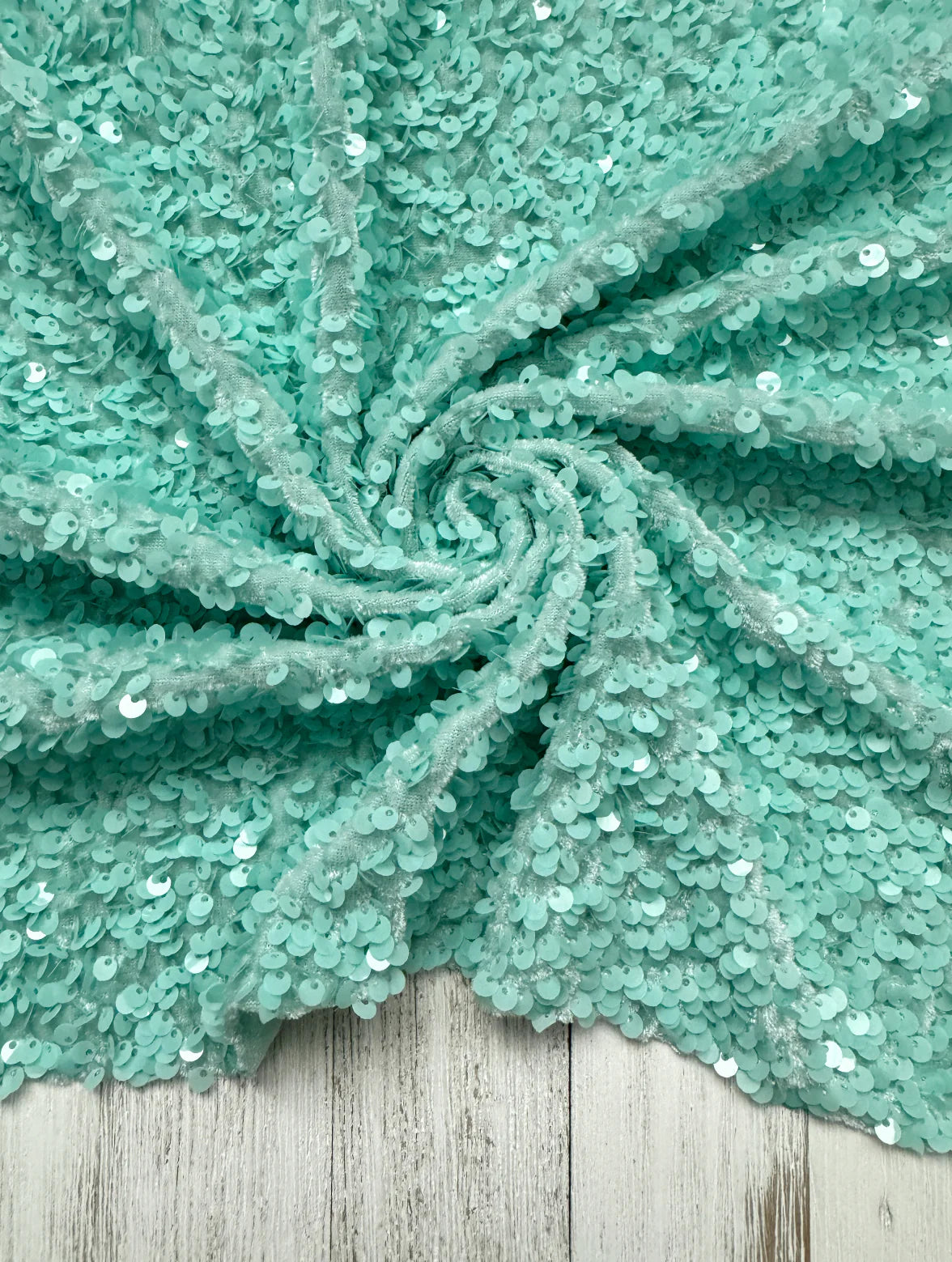 Mint Sequins (On Velvet)