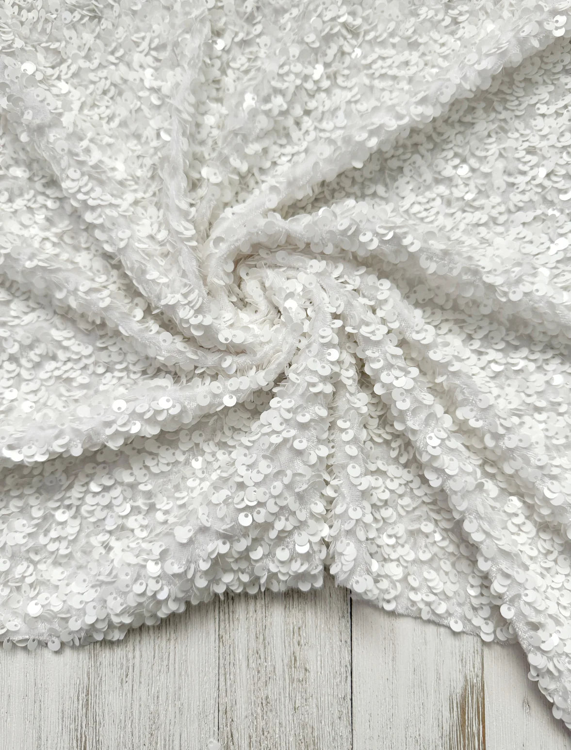White on White Sequins (On Velvet)