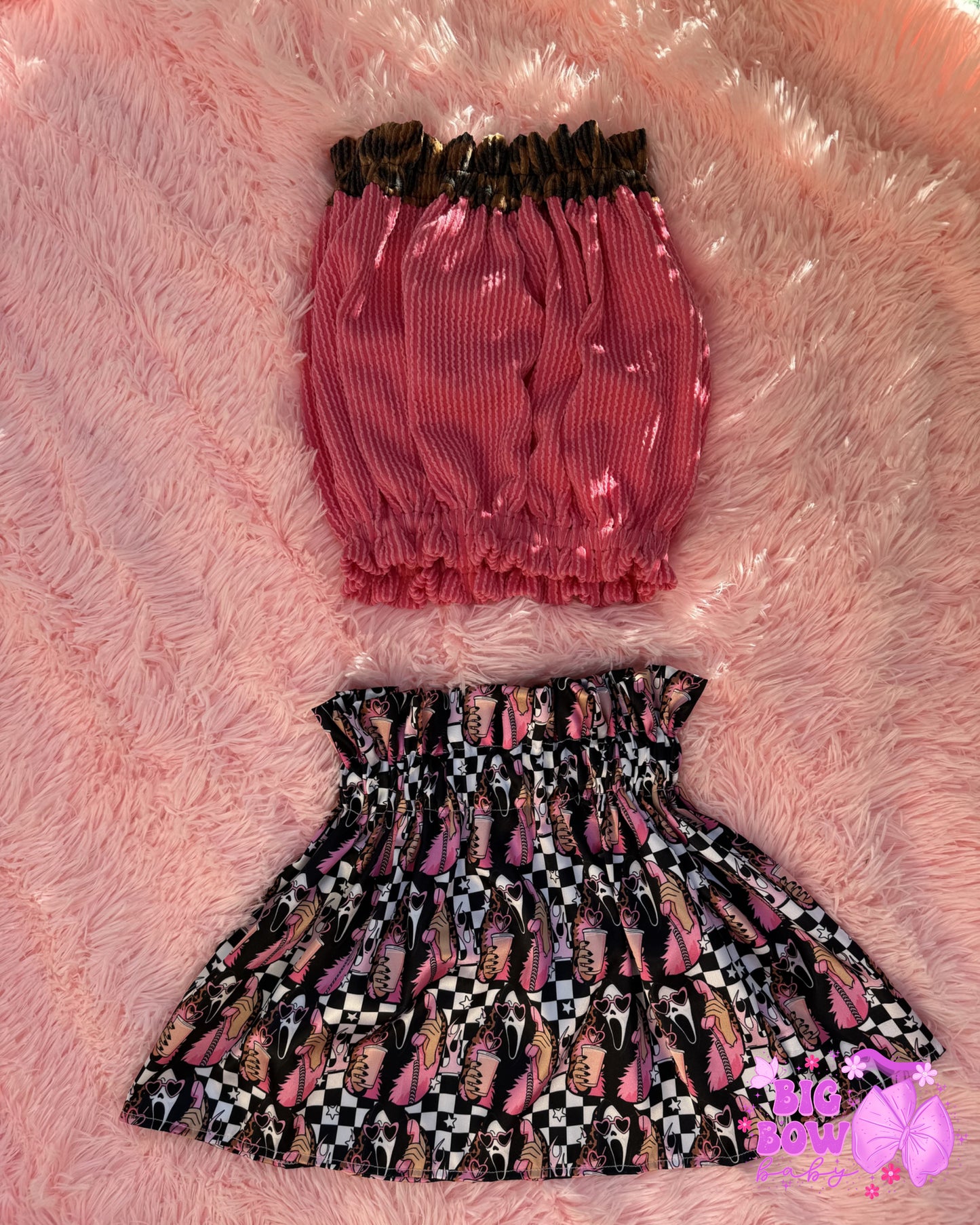 2T - SCREAM QUEEN Satin Willow Skirt ONLY - RTS