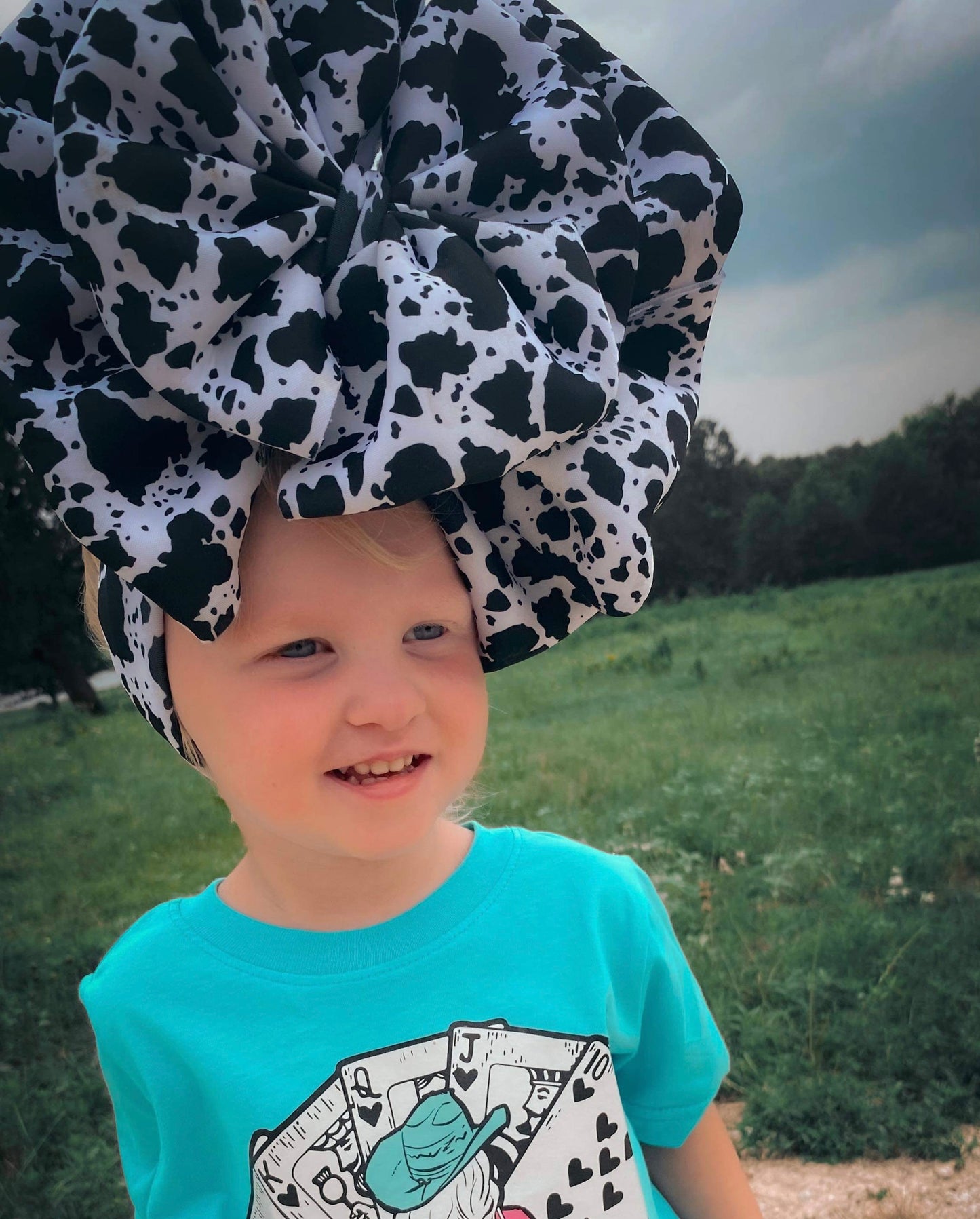 Bigger Than Texas Bow - Cow Print