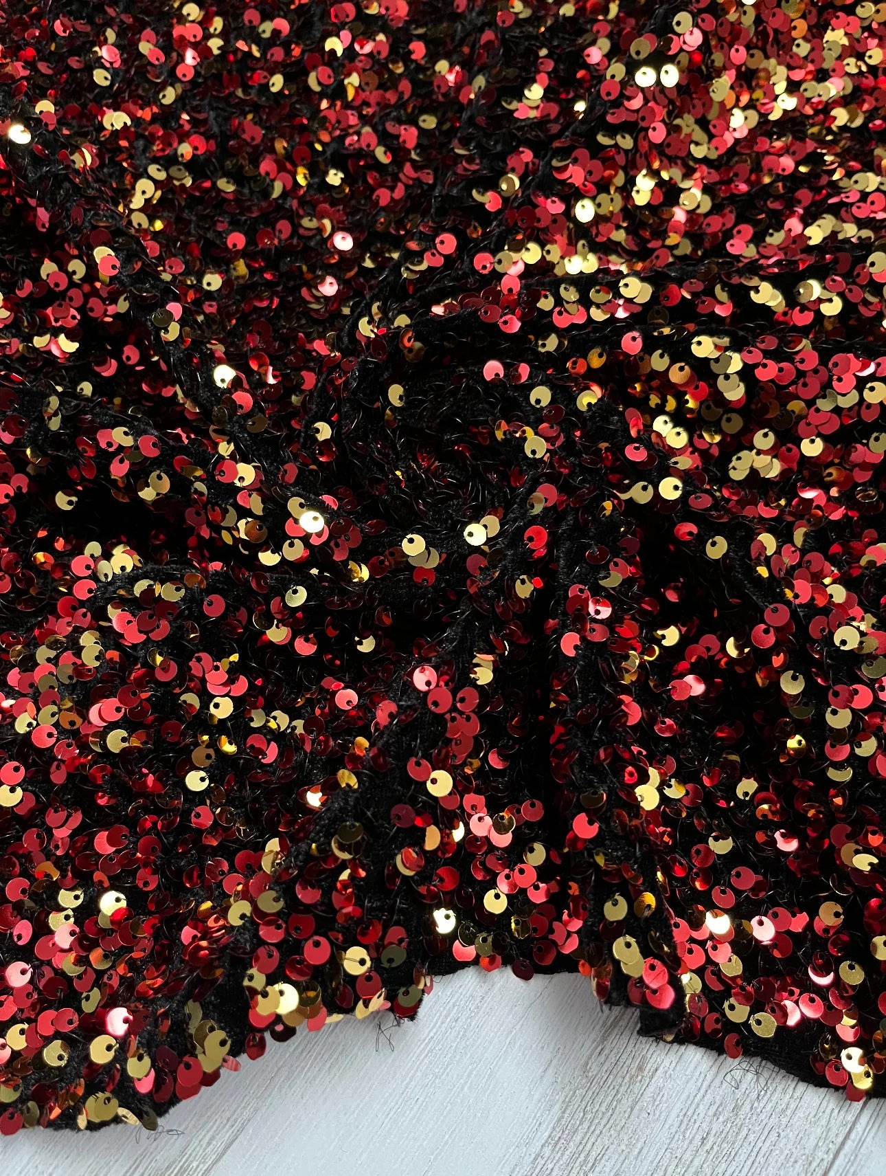 Fall Sequins - Orange/Gold (On Velvet)