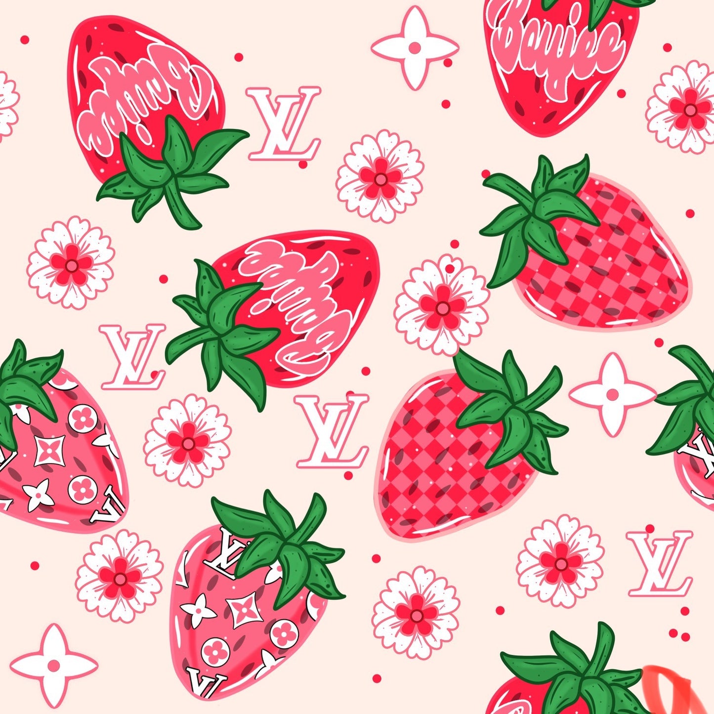 Boujee Cream Strawberry ๐ - Pick Your Size & Style (Wraps & Sailors)