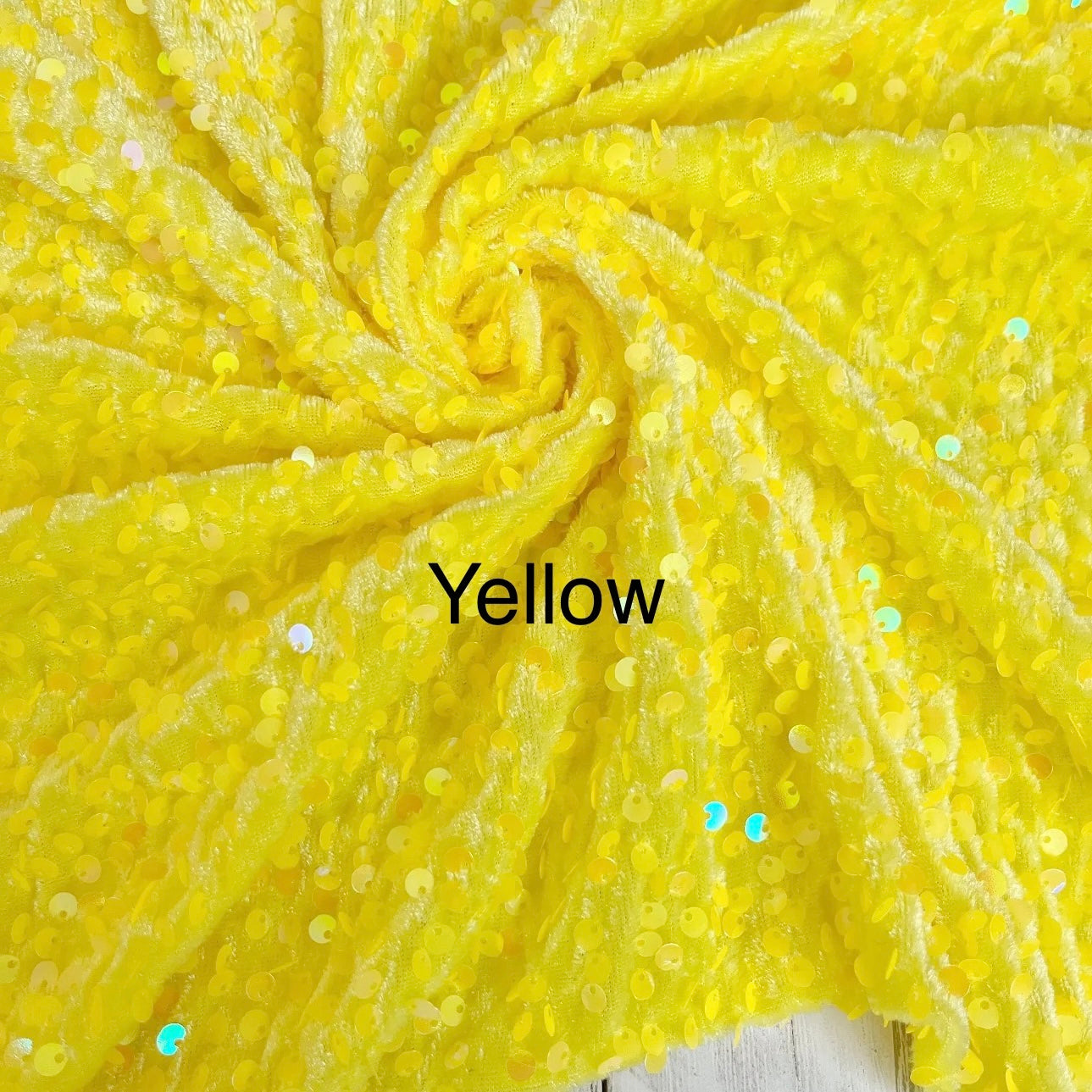 Yellow Velvet Sequins
