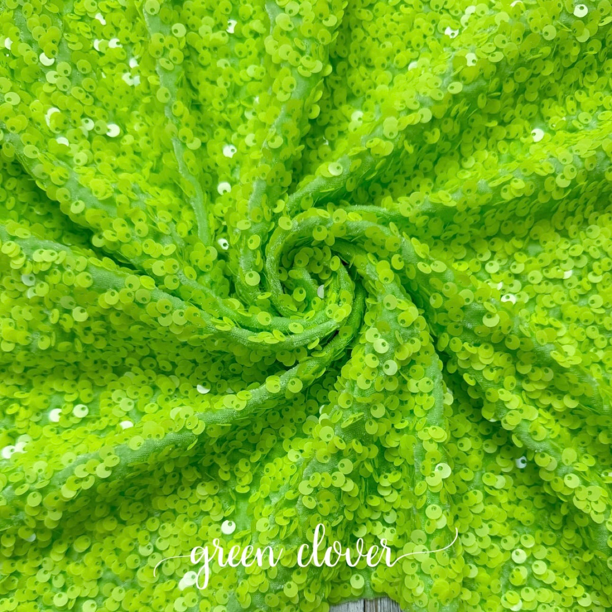 Green Clover Velvet Sequins
