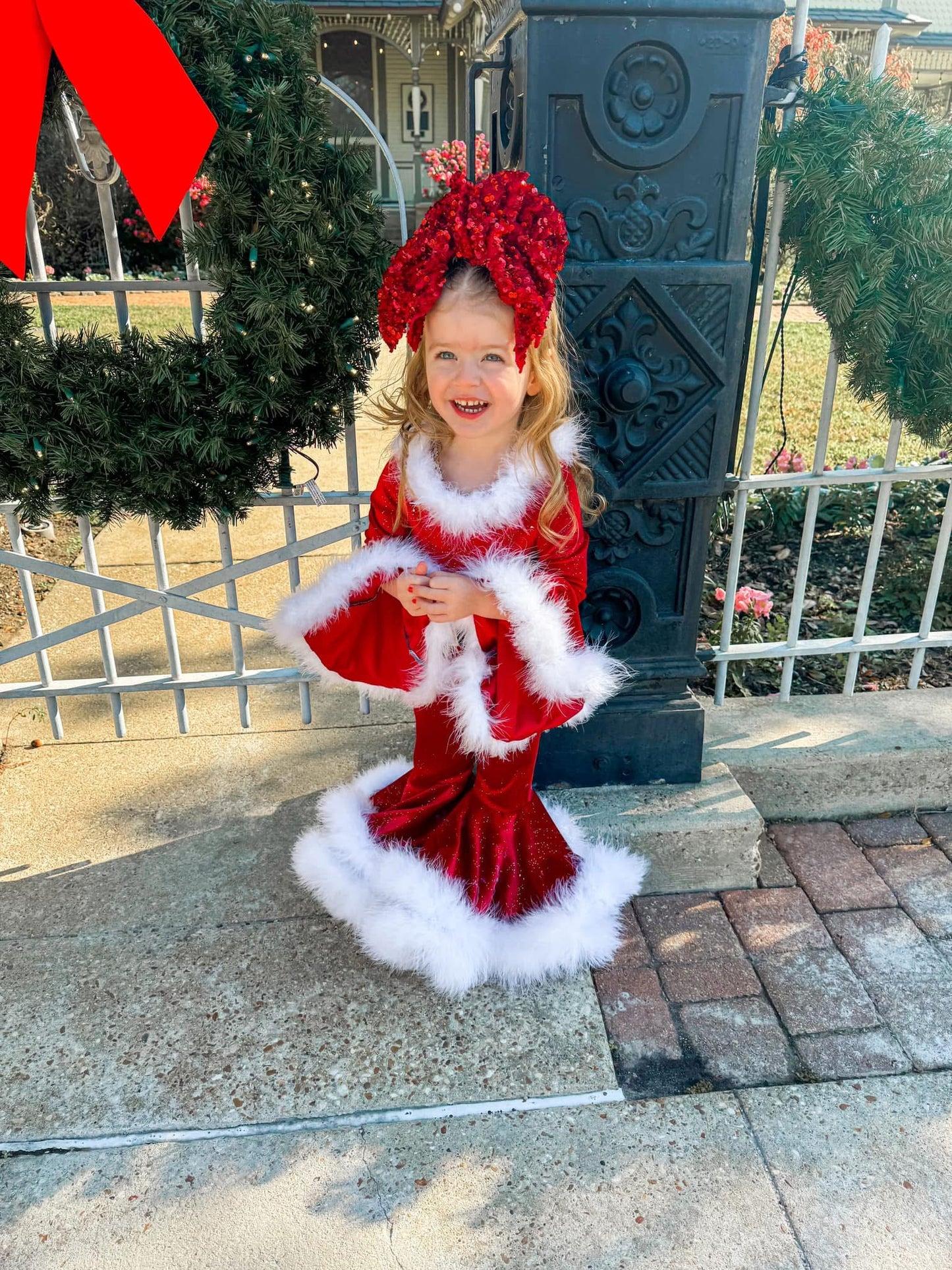 Mrs. Clause Boujee Bell Romper & Bow