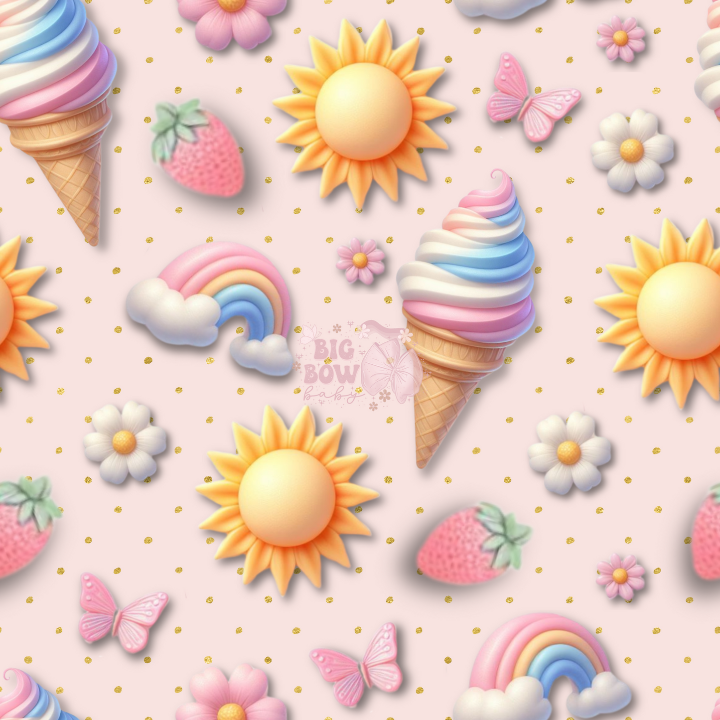 3D Summer Dream Rainbows & Ice Cream