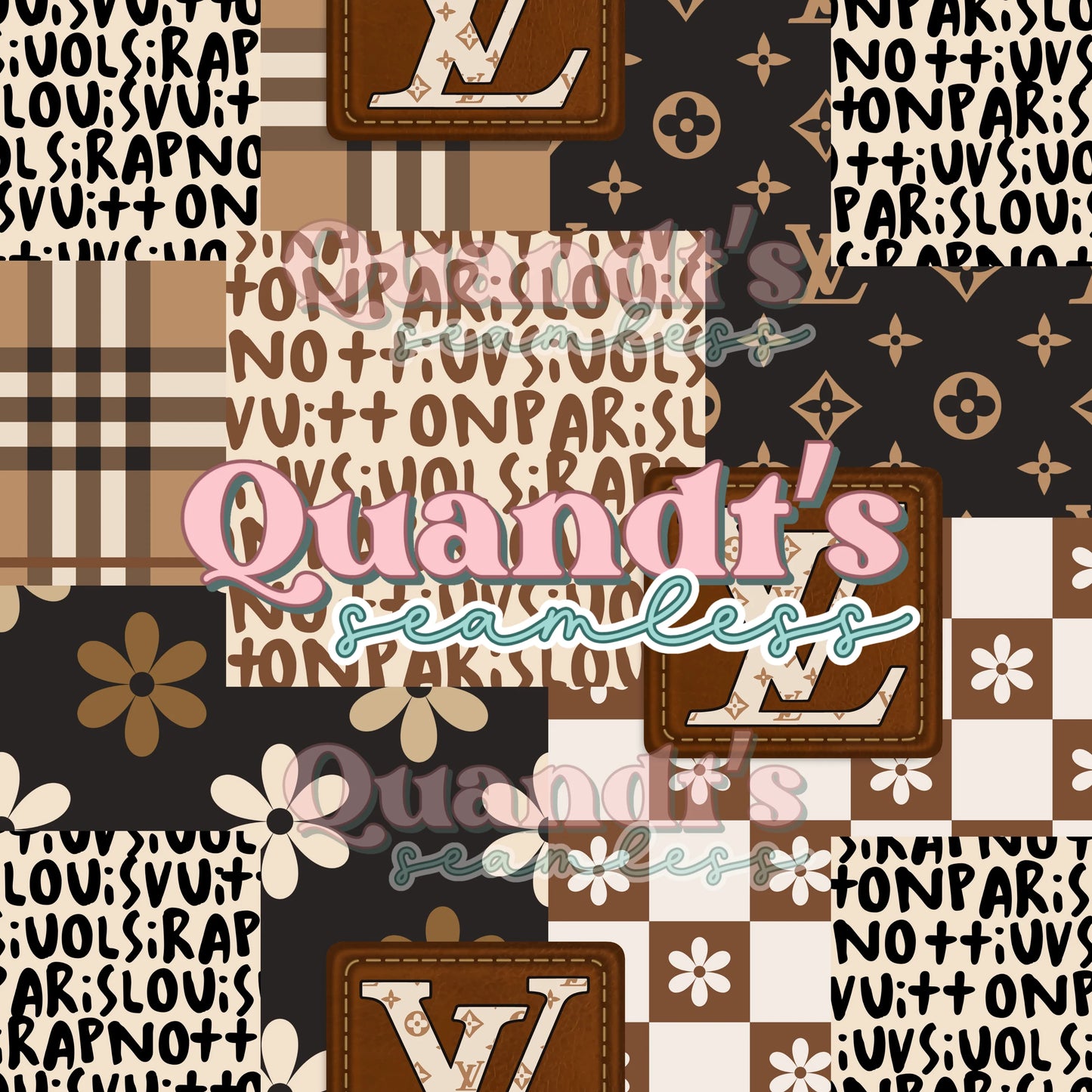 Brown Floral Patchwork