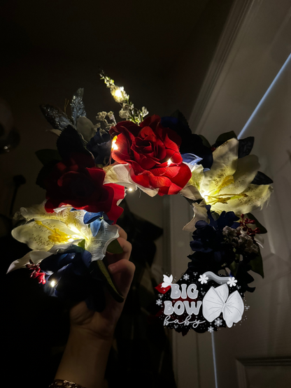 Patriotic Flower Crown 🇺🇸 🌹 (Light Up Option)