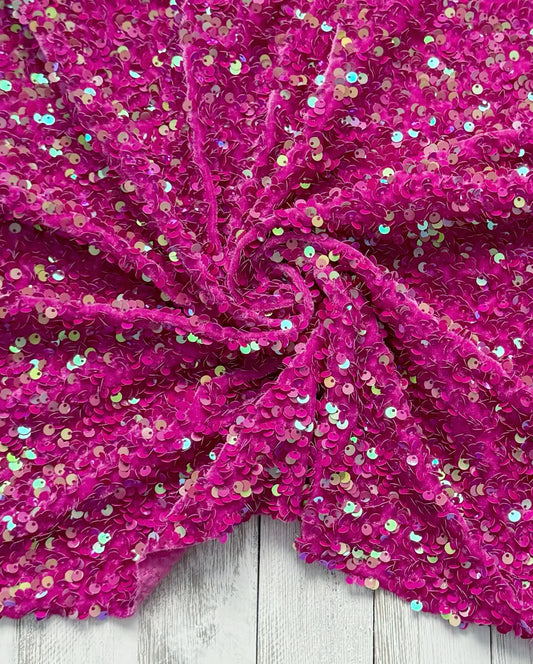 Deep Pink Sequins (On Velvet)