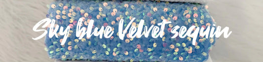 Sky Blue Velvet Sequins