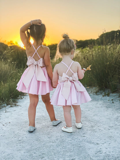 Bubblegum GF - Flowy Satin & Bow Back Amoree Dress - Pick Your Size
