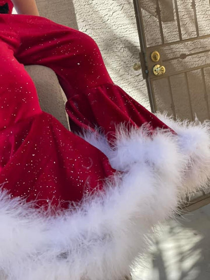 Mrs. Clause Boujee Bell Romper & Bow