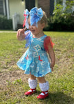 FOJ Boujee 🦋 - Flutter Sleeve Brielle Skirted Romper (OR PICK A 4th Of July PRINT)