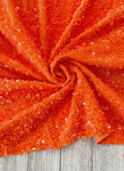 Deep Orange Sequins (On Velvet)