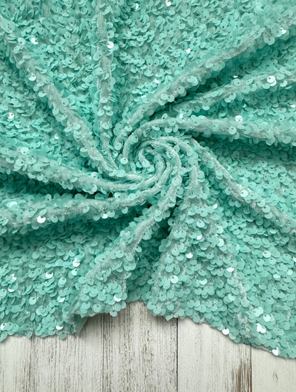 Mint Sequins (On Velvet)