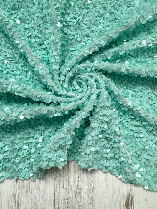 Mint Sequins (On Velvet)