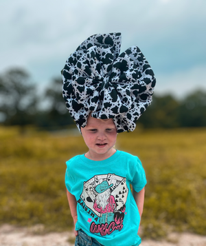 Bigger Than Texas Bow - Cow Print
