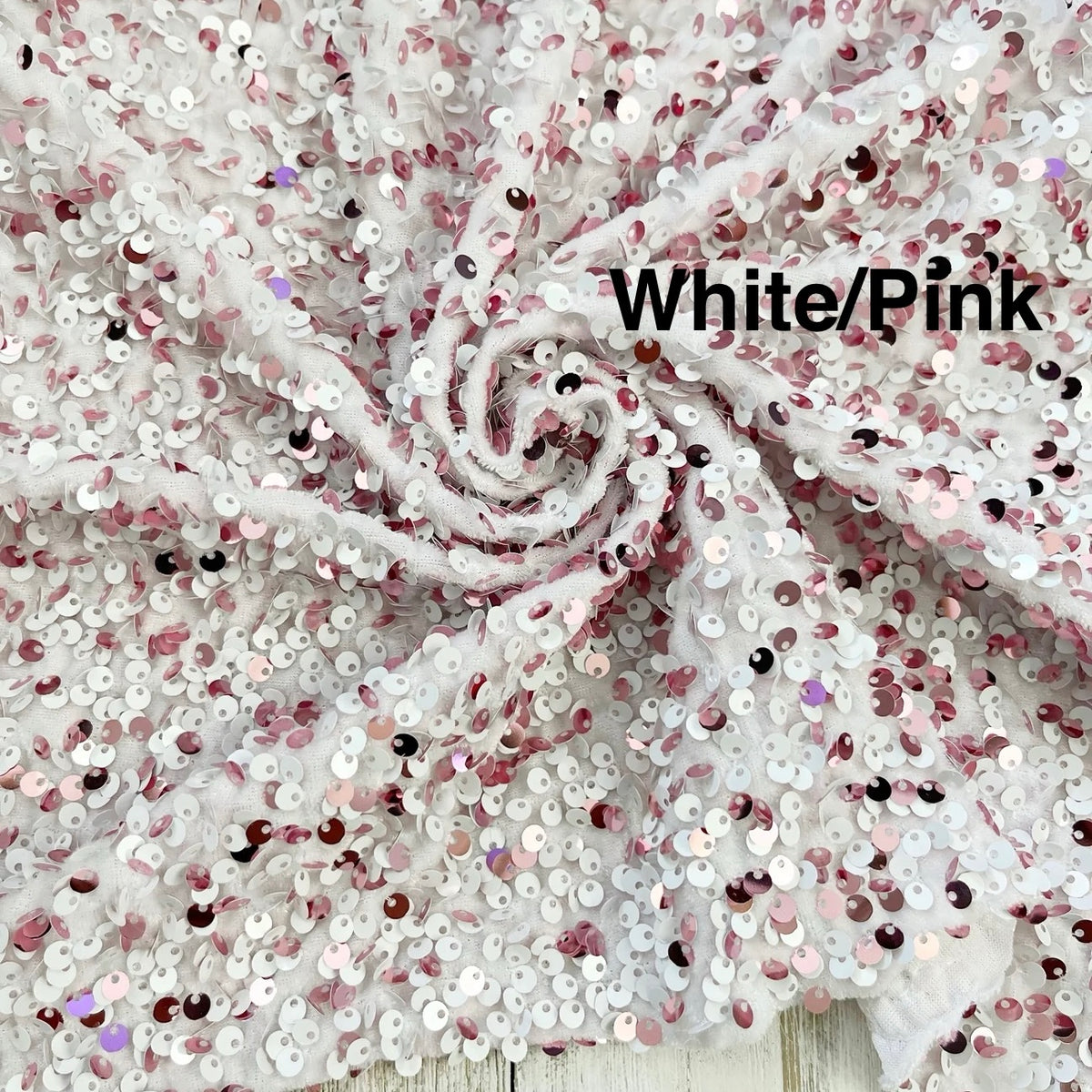 Pink/White Velvet Sequins