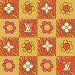 Floral Orange Boujee & Checkered - Piggies & Single Bows
