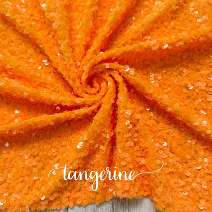 Tangerine Velvet Sequins