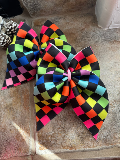 Neon Rainbow Checks 🌈  6” Sailor Piggies