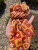 Floral Orange Boujee & Checkered - Piggies & Single Bows