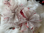 White Mesh Blood Splattered Shredded Piggies - SET