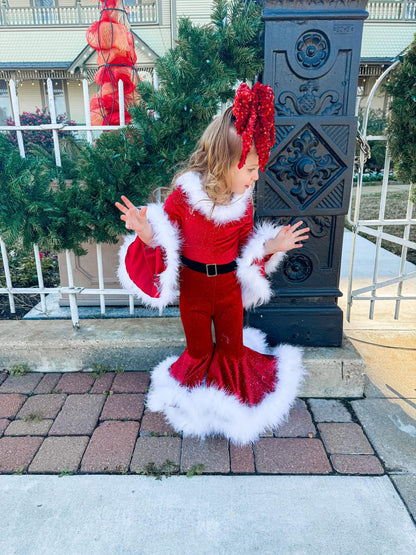 Mrs. Clause Boujee Bell Romper & Bow