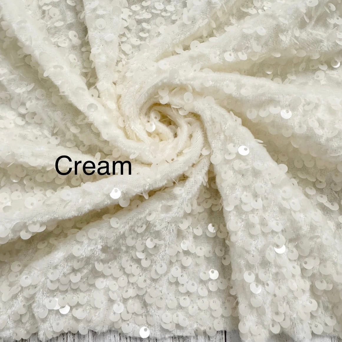 Cream Velvet Sequins