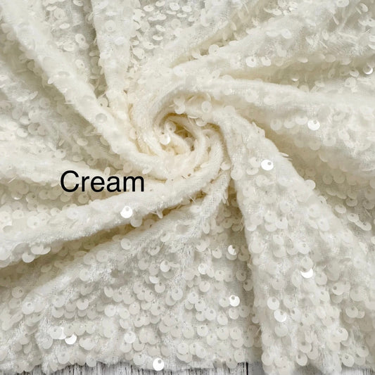 Cream Velvet Sequins