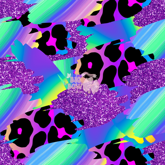 Brushstroke Glitter Leopard