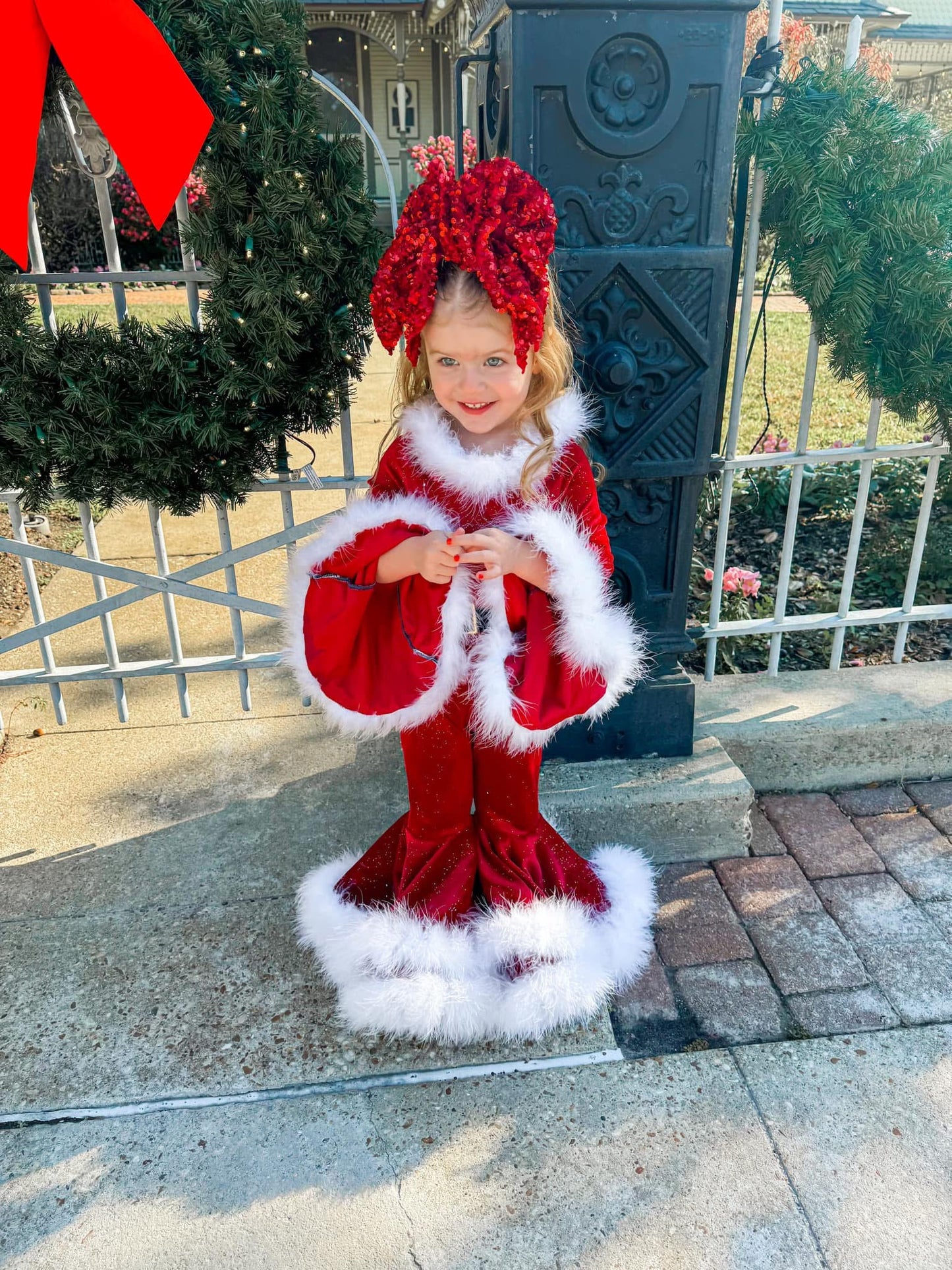 Mrs. Clause Boujee Bell Romper & Bow