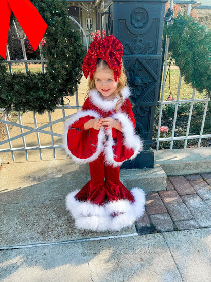 Mrs. Clause Boujee Bell Romper & Bow