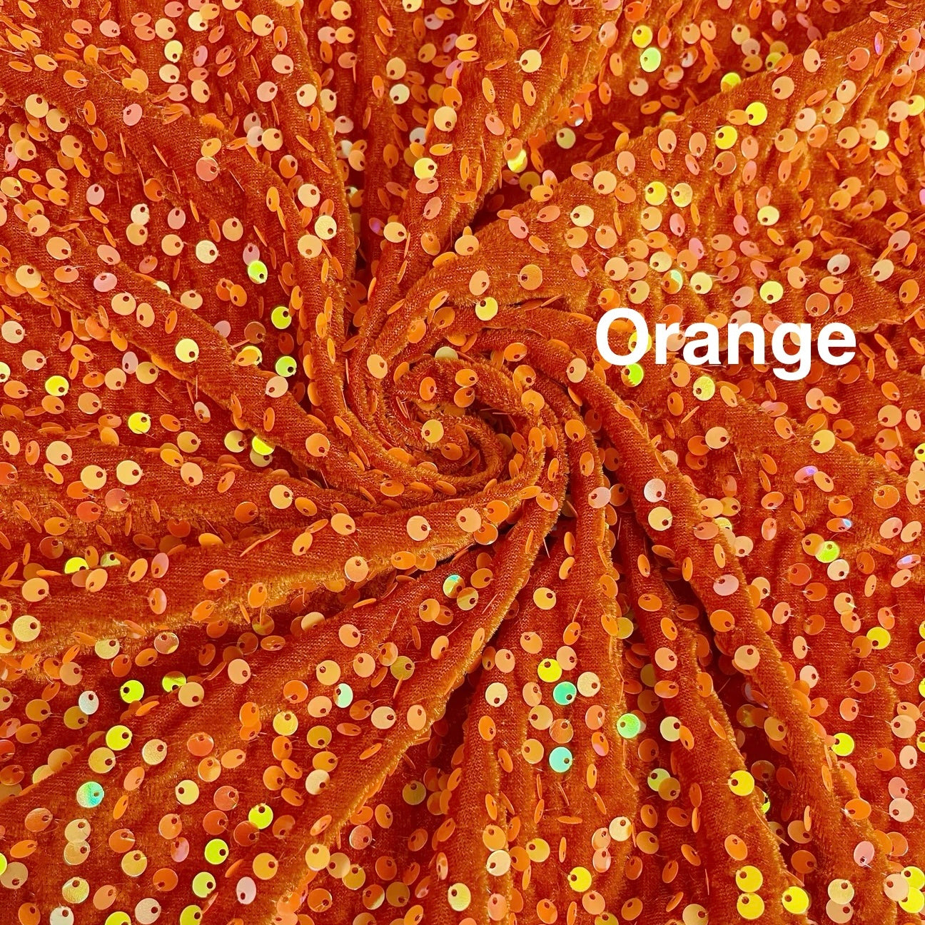 Orange Velvet Sequins