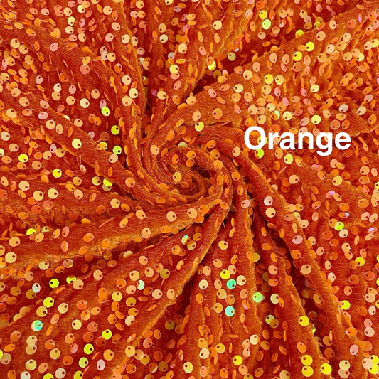Orange Velvet Sequins