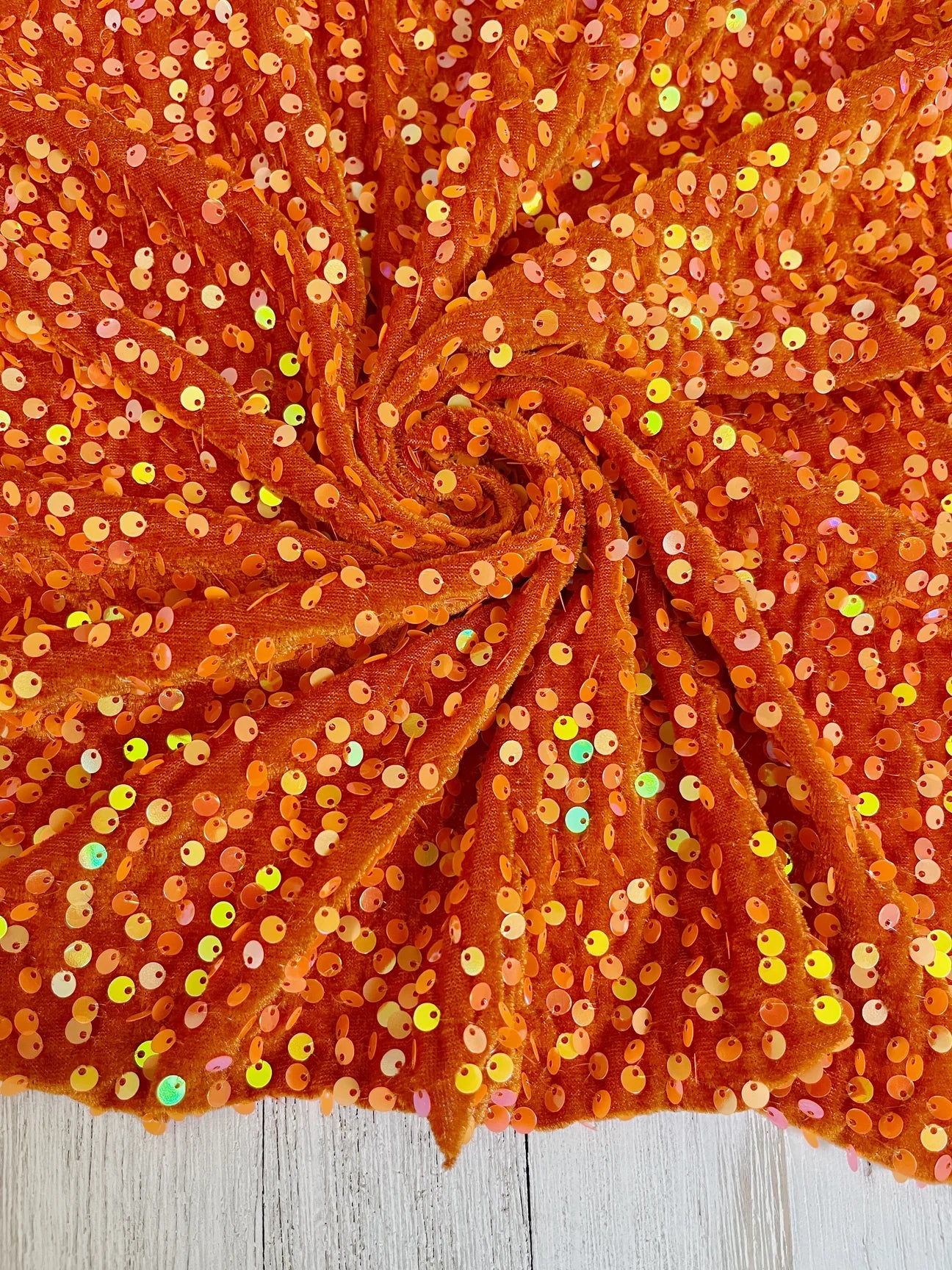 Orange Sequins (On Velvet)