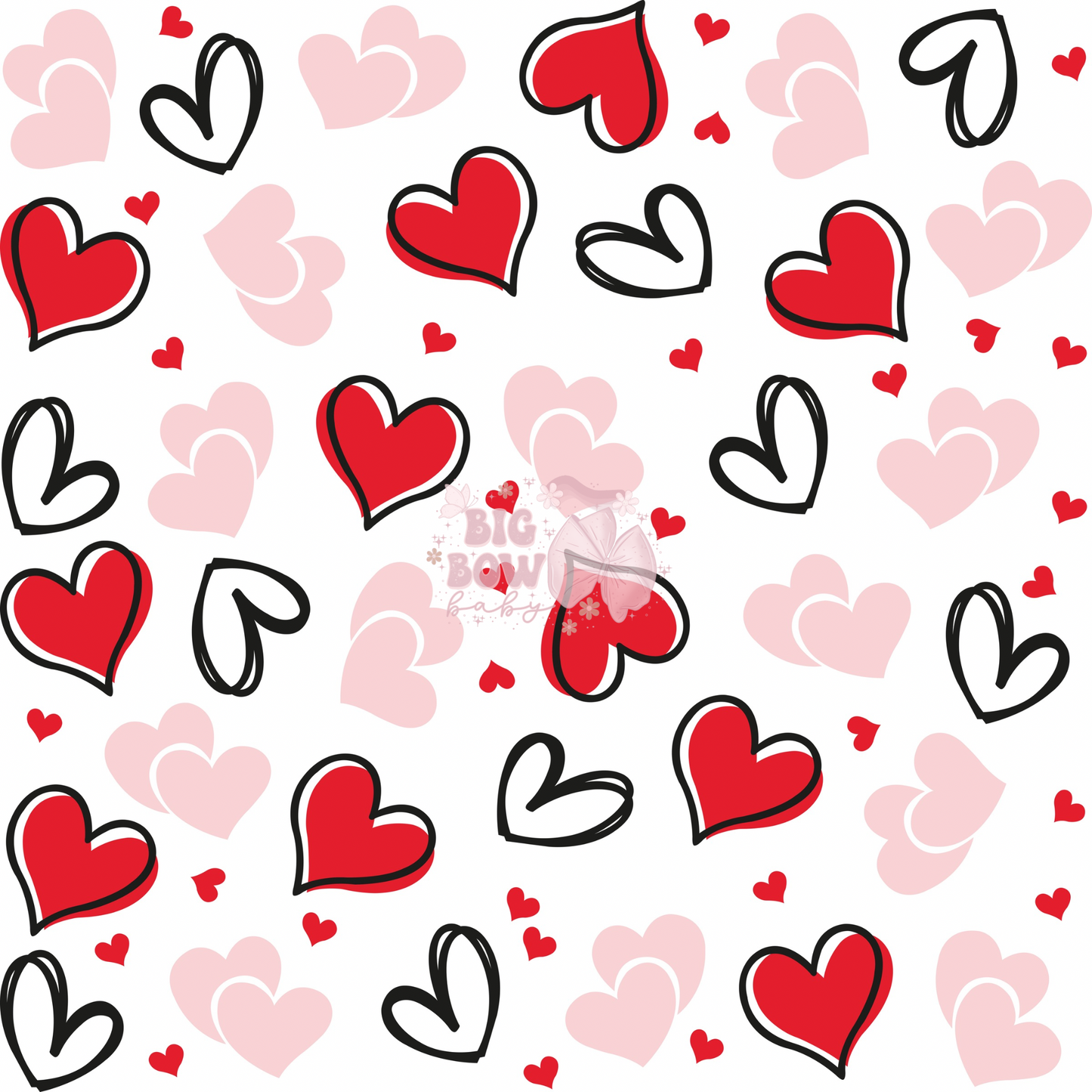 Hearts on White