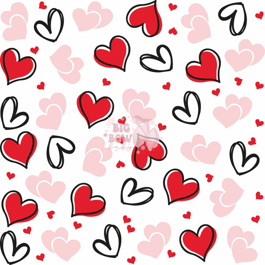 Hearts on White