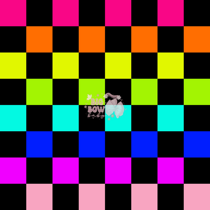 Neon Rainbow Checks 🌈 Piggies/Single Sailor