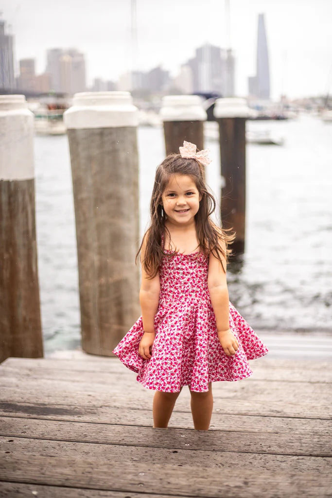 Bubblegum GF - Flowy Satin & Bow Back Amoree Dress - Pick Your Size