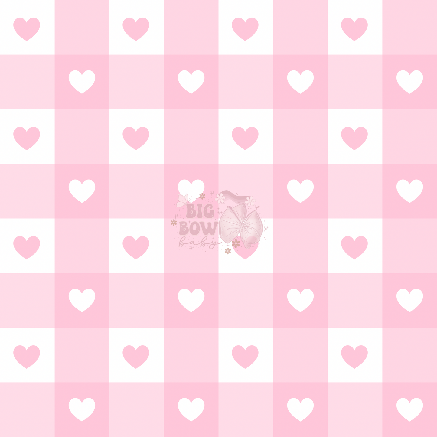 Baby Pink Hearts Checkered