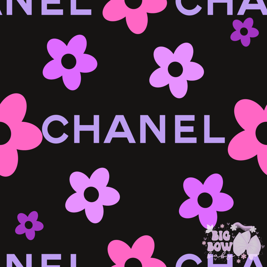 Pink/Purple Floral on Black CC