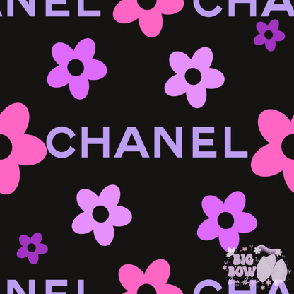 Pink/Purple Floral on Black CC