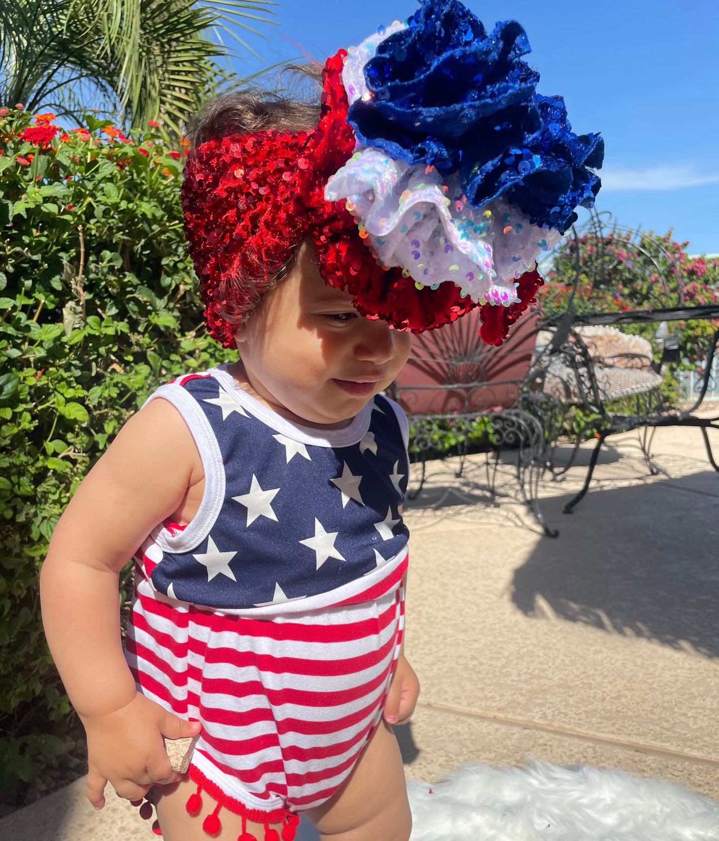 Red White & Blue Stacked Messy