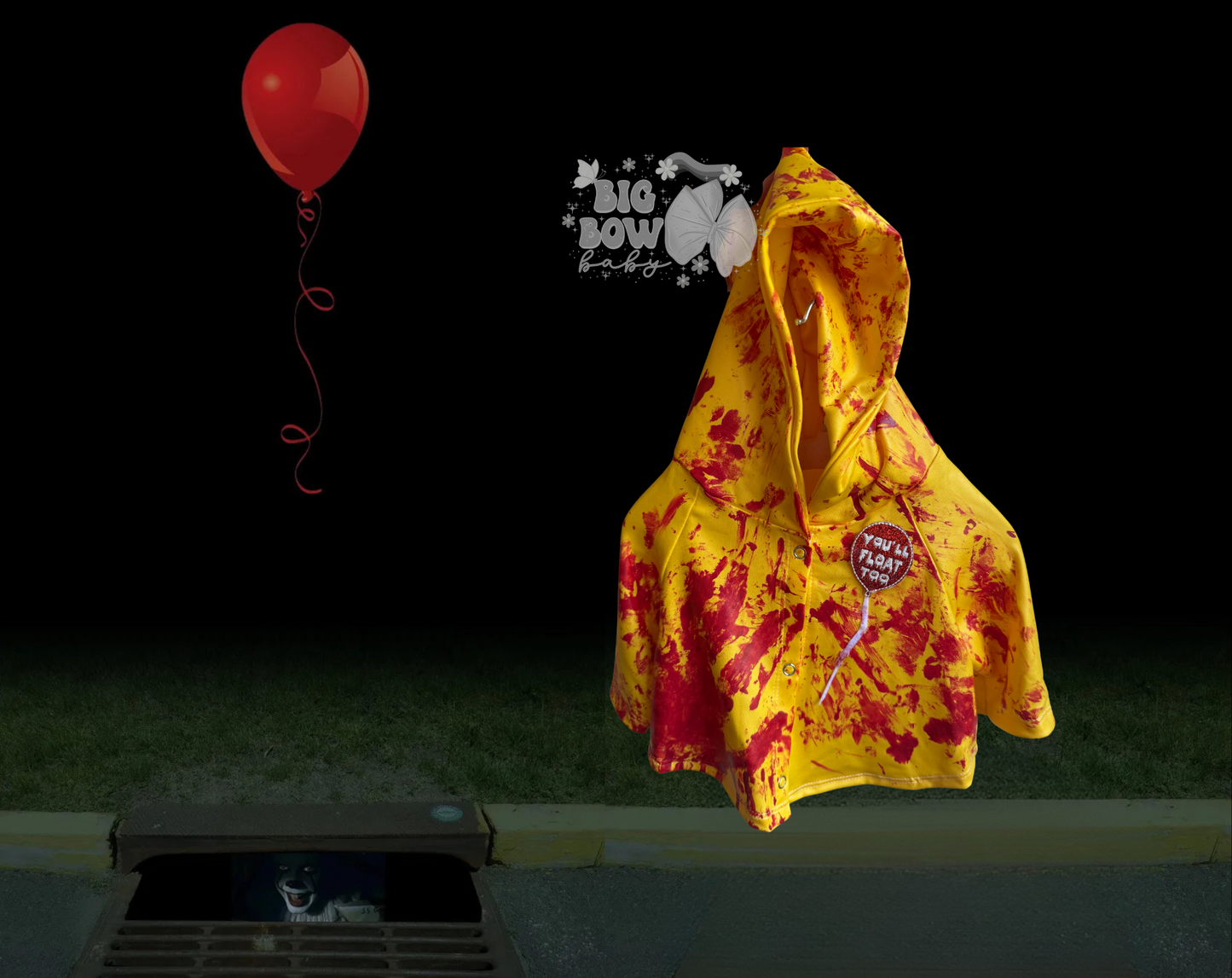 Georgie Hooded Jacket OR Poncho 🎈- Includes Fur (Blood Splatter Option)