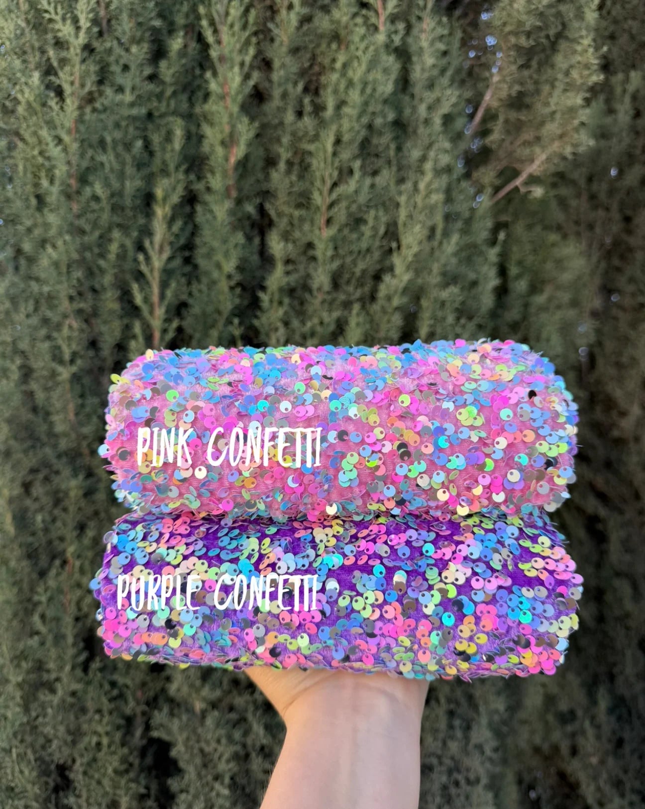 Pink Confetti Velvet Sequins