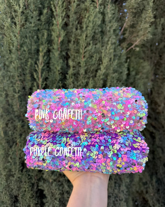 Pink Confetti Velvet Sequins