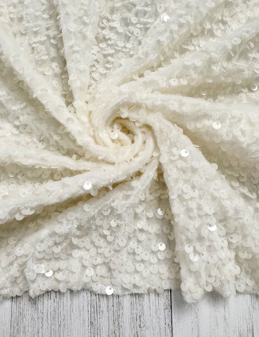 Cream Sequins (On Velvet)