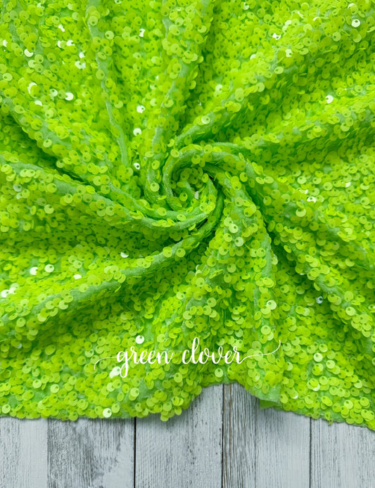 Green Clover Sequins (On Velvet)