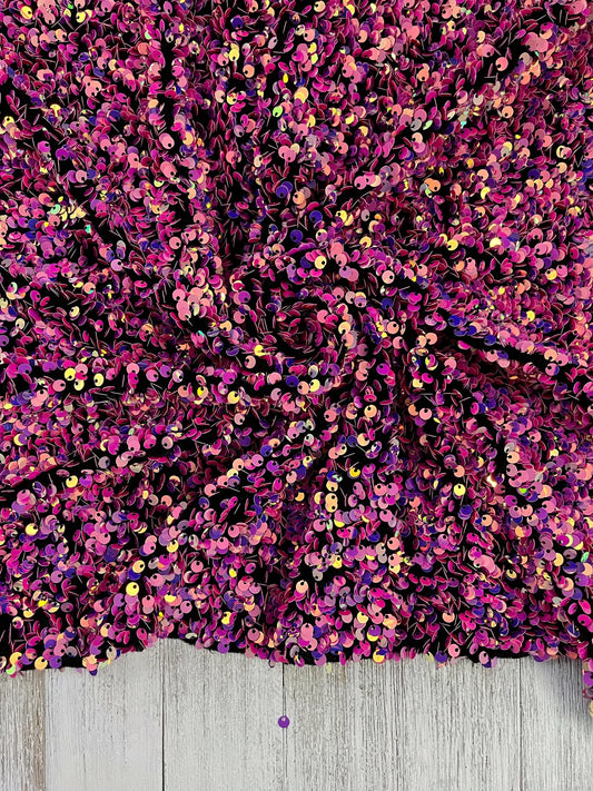 Magenta Sequins (On Velvet)